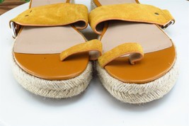 H by Halston Sz 8 M Mustard Yellow Flip Flop Leather Women Sandals - $19.75