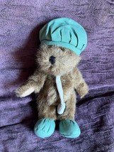 Boyds Small Brown Plush Jointed Teddy Bear w Green Surgery Cap &amp; Booties &amp; - £7.42 GBP