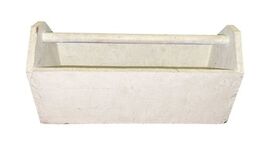 Vintage White Wood Tote Tool Box Garden Caddy Carry Handle Farmhouse - $19.79