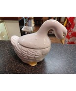Vintage Ceramic Goose Cookie Jar White Farmhouse 80s - $40.70 CAD