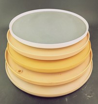 Lazy Susan Turntable Lot Of 5 Almond Beige White 10.5&quot;  MCM - £23.75 GBP