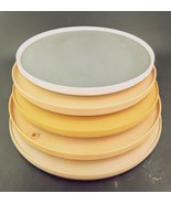 Lazy Susan Turntable Lot Of 5 Almond Beige White 10.5&quot;  MCM - $571.18 MXN