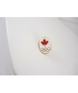 Canadian Maple Leaf pinback Olympic Rings Lapel tie Pin  Vintage Canada - £27.91 GBP