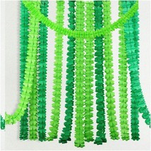 Lucky Leafy Streamers - Vibrant Green Tissue Paper Garland for St. Patrick&#39;s Par - £27.51 GBP