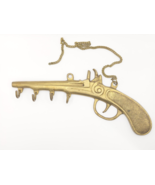 Vintage Pistol Gun Brass Key Holder with 4 Hooks, Jewelry Holder Brass G... - €34,67 EUR