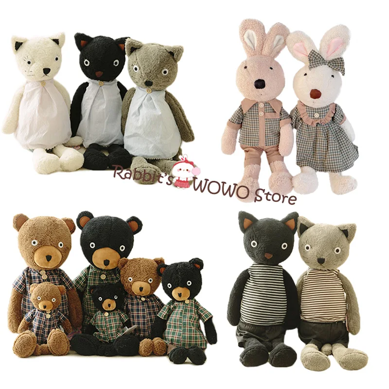 Cute Dressing Cat Bear Pig Rabbit Plush Dolls Soft Stuffed Animals Appease Teddy - £16.08 GBP+