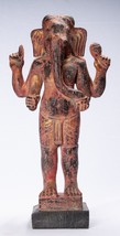 Antik Bayon Stil Khmer Rot Holz Stehend Ganesha Statue - 59cm/61cm - £649.02 GBP