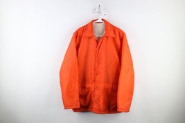 Vtg 70s Streetwear Mens L Sherpa Fleece Lined Coach Coaches Jacket Orange USA - £46.53 GBP