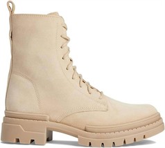 Steve Madden Women&#39;s Jamisyn Ankle Chunky Combat Boots Sand Suede - $92.00