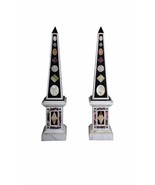 Pair of Monumental Marble Obelisks, Pietra Dura Obelisks, Egyptian Obeli... - $17,000.00