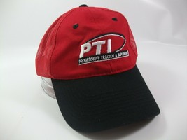 PTI Progressive Tractor Implement Hat Red Black Hook Loop Trucker Cap - £19.65 GBP