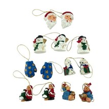 Giftco Package Tie-Ons Set of 13 Holiday Friends Ornaments Santa Snowman Bear - £10.00 GBP