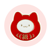 Daruma Enamel Tiny Pin: Lucky Cat  - £6.69 GBP