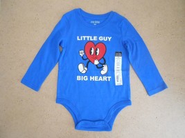 Okie Dokie 18M Blue Long Sleeve Bodysuit - Little Guy Big Heart - £4.24 GBP