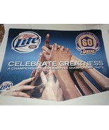  60 Aniversario Lakers Miller Lite Beer Advertising Metal Sign Large 36 ... - £110.65 GBP