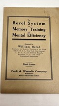 1913 The Berol system of memory training: 7th Lesson + Letter Billhead - £19.74 GBP