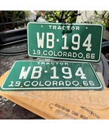Vtg Unused NOS Colorado 1966 License Plate Pair WB-194 TRACTOR Montrose ... - $100.85 CAD
