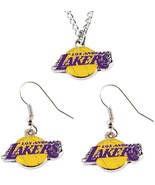 NBA Los Angeles Lakers Logo Earrings &amp; Pendant Set - $748.58 MXN