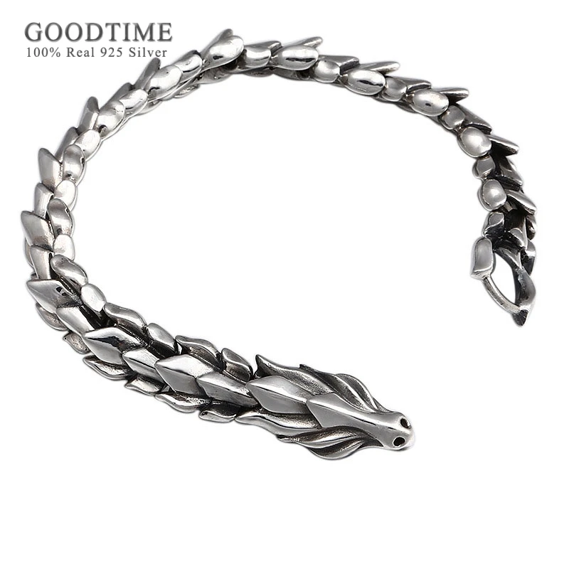 Trendy Men Bracelet 100% 925 Sterling Silver Jewelry Vintage Thai Silver Dominee - £166.27 GBP