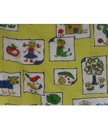 Novelty Juvenile Fabric 2 1/2 yd Remnant Children&#39;s Drawings Measures 45... - £15.68 GBP