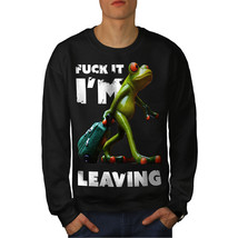 Wellcoda I&#39;m Leaving Frog Mens Sweatshirt, Animal Casual Pullover Jumper - £23.74 GBP+