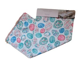 Rachel Zoe Beaded Easter Eggs Floral Pink Green Blue 16&quot;x72&quot; Table Runner New - £23.12 GBP