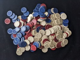 Vintage lot of 299 Poker Chips French Bulldog - £31.97 GBP