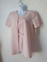 NWT VTG Willow Ridge Plaid Top Blouse Pink White Squares Buttons Women S... - £14.23 GBP