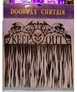 Haunted Halloween Gothic Keep Out Skull Door Doorway Curtain Decoration - $14.00