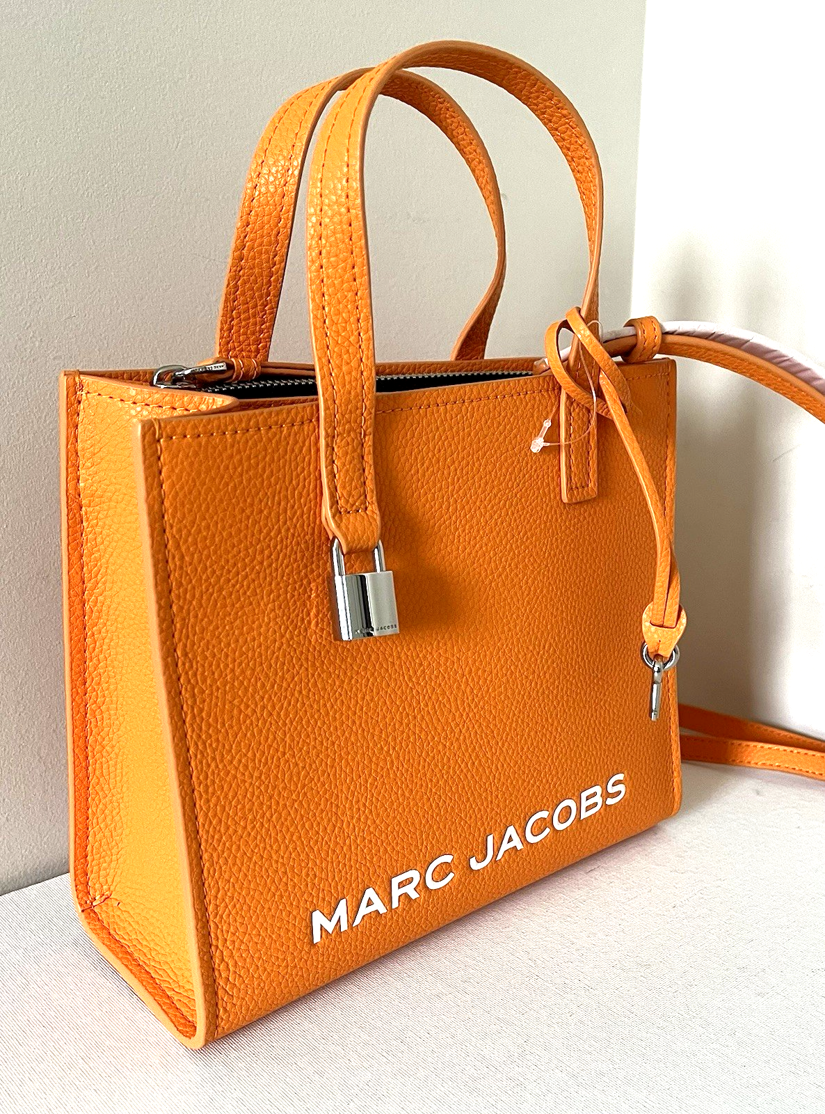 New Marc Jacobs Mini Grind Leather Tote Tangerine Item image 2