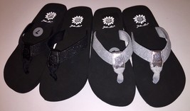 Yellow Box Womens Persia Glitter Sparkle Silver or Black Flip Flops Sand... - £25.07 GBP