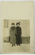 RPPC Two Ladies Photo in the Snow c1910 Postcard H14 - £3.55 GBP