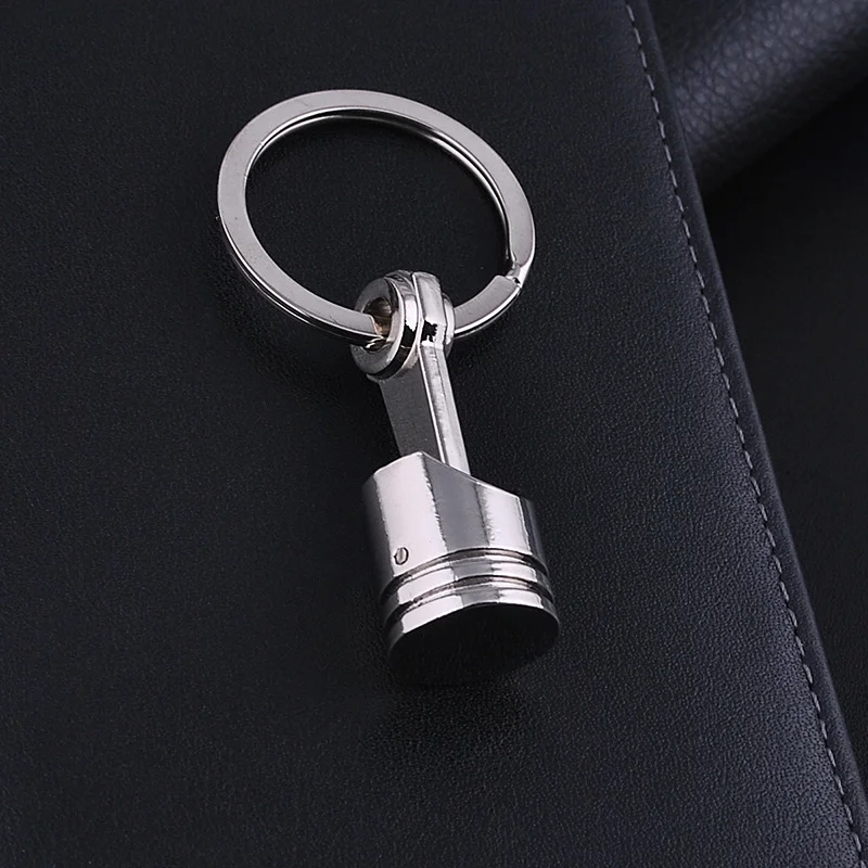Car Engine Piston Style Keychain - Creative Metal Model Keyring - £9.87 GBP