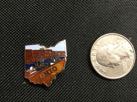 BEAUTIFUL VINTAGE PIN BADGE CLOISONNE STATE OF OHIO - $12.63 CAD
