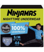 Pampers Ninjamas Night Time Underwear Boys Size S/M (38-70 lbs) (See Pic... - $38.41