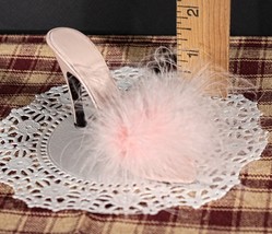Mini Shoes, Pink Fuzzy High Heel Vintage - $10.95
