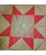 VHC Brands Rustic Octagan Quilted 48&quot; Buttons Christmas Tree Skirt Plaid - $369.90 MXN