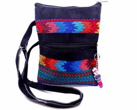 Mia Jewel Shop Multicolored Tribal Huipil Embroidered Vegan Leather Suede Slim P - £18.86 GBP