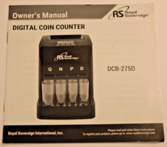 OWNER’S MANUAL - ROYAL SOVEREIGN DCB-275D DIGITAL COIN COUNTER - $3.00