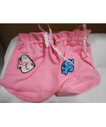 New lot 2 pink little Girls drawstring tote bags purses w/ fish designs  - $8.90