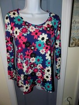 LuLaRoe Lynnae Long Sleeve Multi-Colored Floral Print Shirt Size XS Women&#39;s EUC - £17.22 GBP
