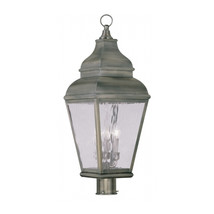 Livex 3 Light Outdoor Post Head in Vintage Pewter - $1,267.38