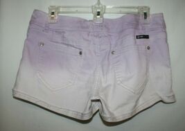 Ombre Purple White JUNIOR 9 Short Shorts Flat Front Button Pocket Stretc... - $9.45