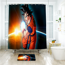 Dragon Ball Z 006 Shower Curtain Bath Mat Bathroom Waterproof Decorative - £18.32 GBP+