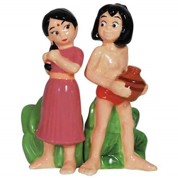 Primary image for Walt Disney's The Jungle Book Mowgli and Shanti Salt and Pepper Shakers Set New