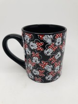 Disney Minnie Mouse Coffee Mug Black Red 12 oz - £11.07 GBP