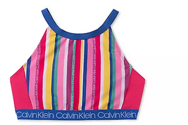 Calvin Klein Big Girls Striped Bikini Top, Size XL-16 - £7.44 GBP
