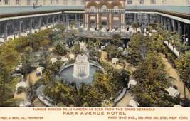 Park Avenue Hotel Sunken Palm Garden New York City 1910c postcard - £5.57 GBP
