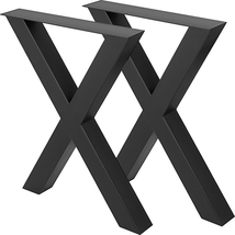 VEVOR Set of 2 Steel Table Legs, 28'' Height 30'' Wide, 3.1" Square,  Bl... - $109.99