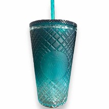 Starbucks 2023 Teal Green Jeweled Ombre 16 oz Cold Cup Tumbler NEW! - £25.74 GBP
